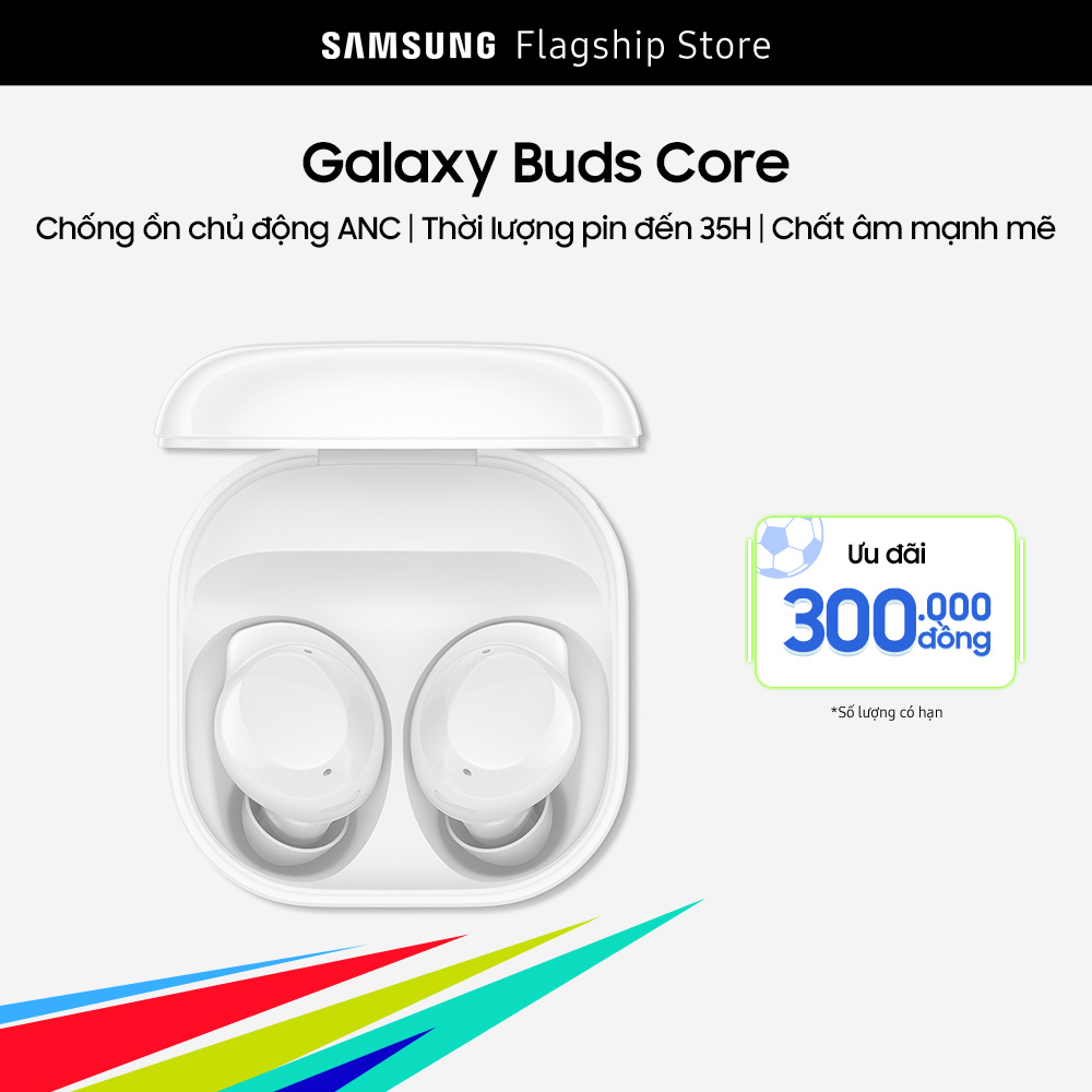 [SIÊU SALE GIỮA NĂM 20H 5-8.6] Tai nghe Samsung Galaxy Buds Core. Chống ồn chủ động ANC, Thời lượng pin đến 35H, Chất âm mạnh mẽ