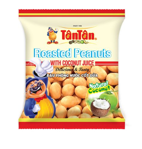 Đậu Phộng Nước Cốt Dừa Tân Tân Nhỏ Peanuts With Coconut (Lốc 10 gói x 15g)