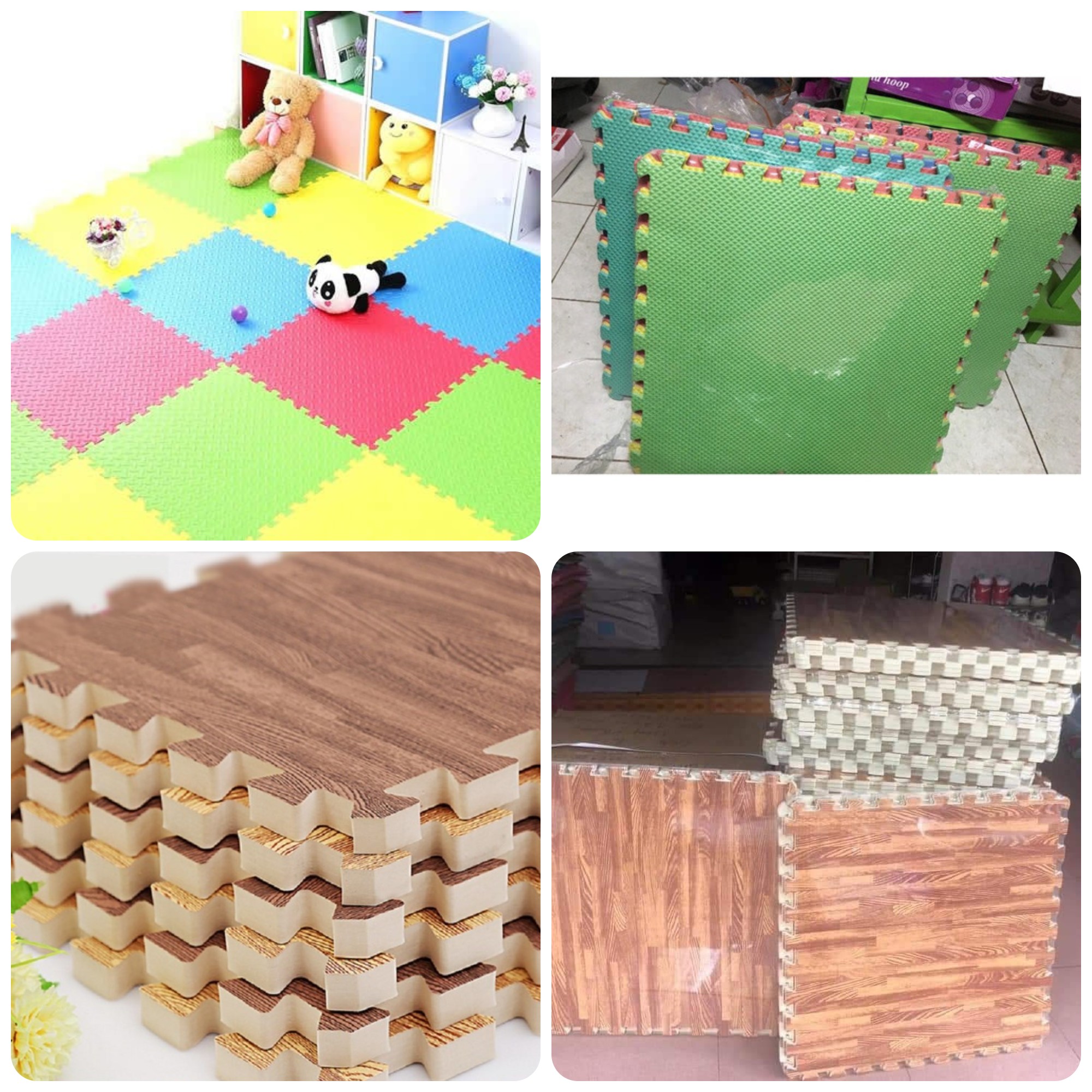 BỘ 6/12/18/24 MIẾNG THẢM XỐP TRẢI SÀN VÂN GỖ CAO CẤP - THẢM XỐP TRẢI SÀN NHIỀU MÀU