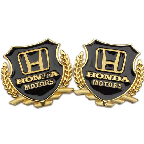 Bộ 2 biểu tượng logo nổi 3D bông lúa trang trí xe ô tô hãng Honda