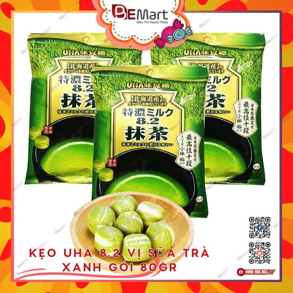 Kẹo sữa trà xanh uha gói 58gr nhật bản