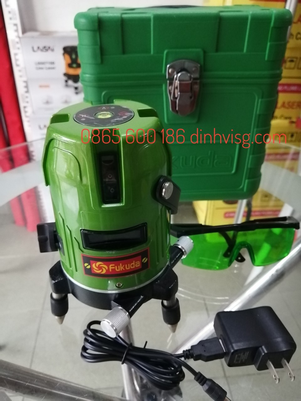 Máy laser 5 tia xanh cảm ứng fukuda ek469gj