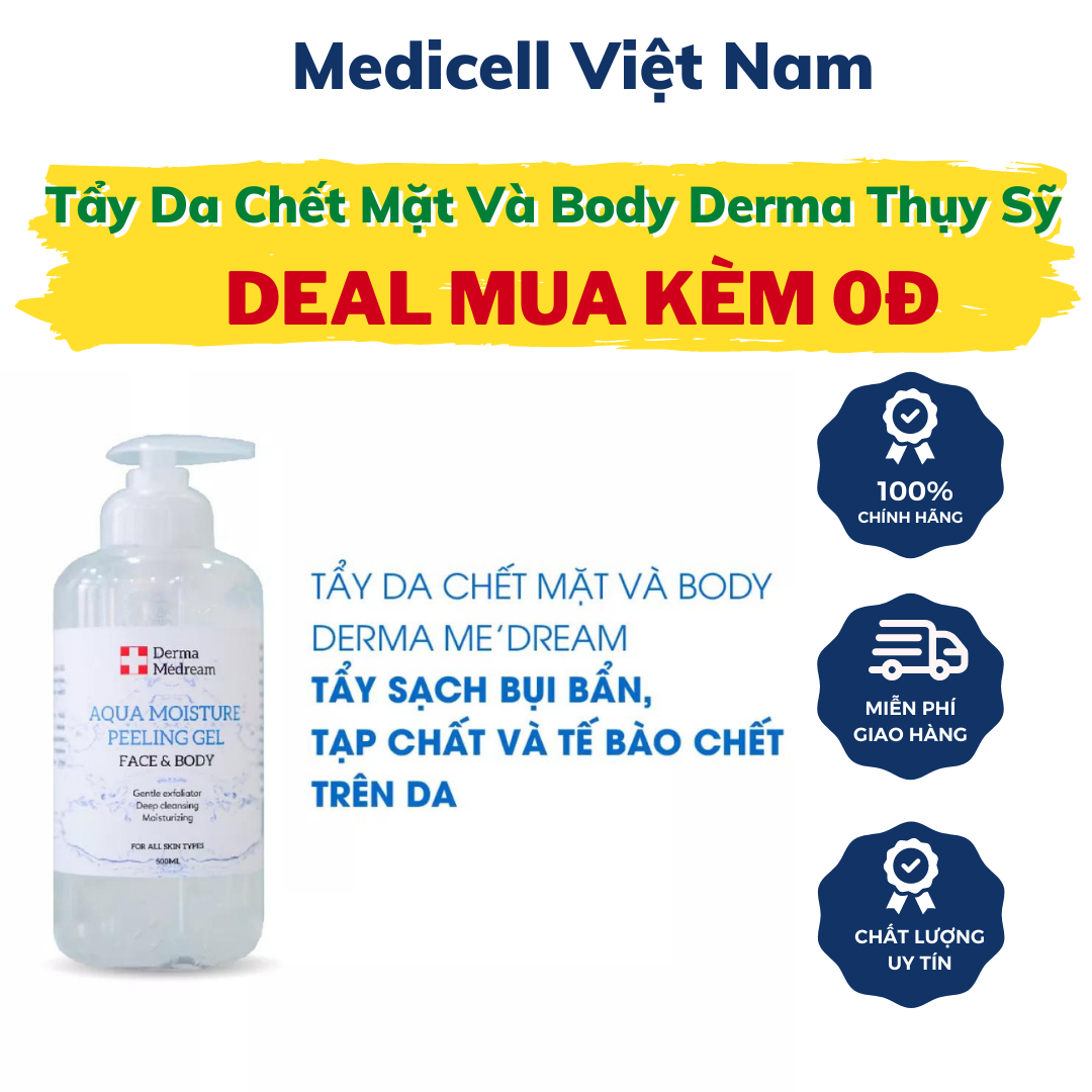 Tẩy da chết mặt và body Derma Thụy Sỹ chai 500ml