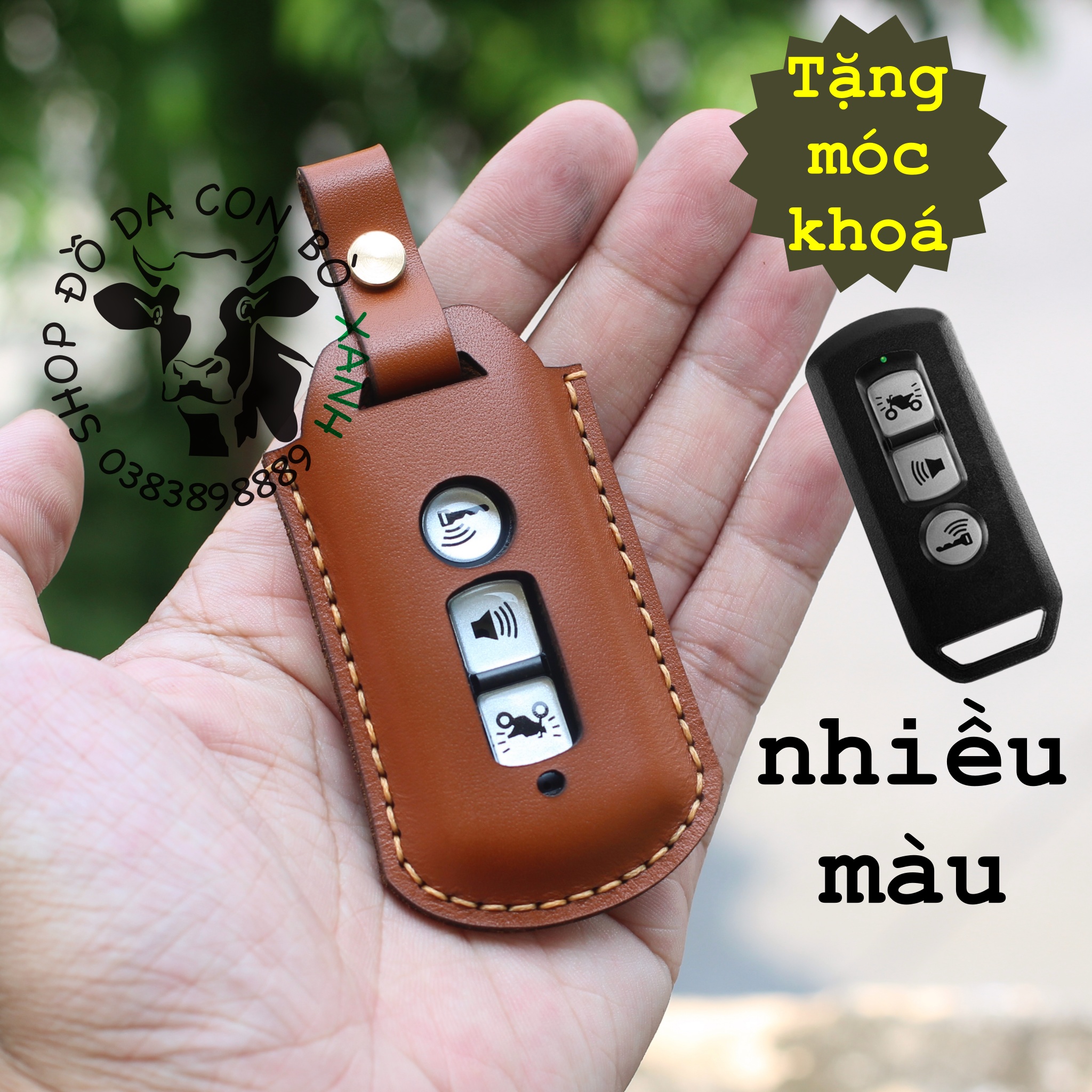 Bao Da Chìa Khóa Sh, Sh Mode, PCX, Adv  handmade da thật (mẫu hở)