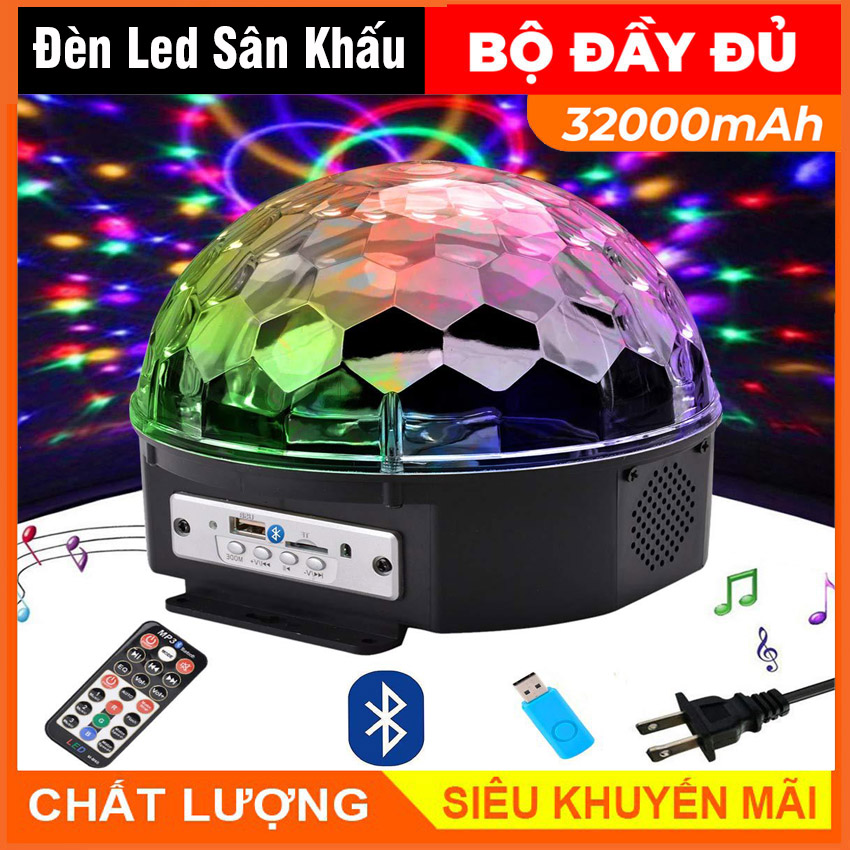 Đèn LED 7 màu vũ trường cảm ứng nhạc, bóng đèn LED trụ, đèn LED xoay 7 màu sân khấu chớp theo nhạc, Đèn nháy theo nhạc