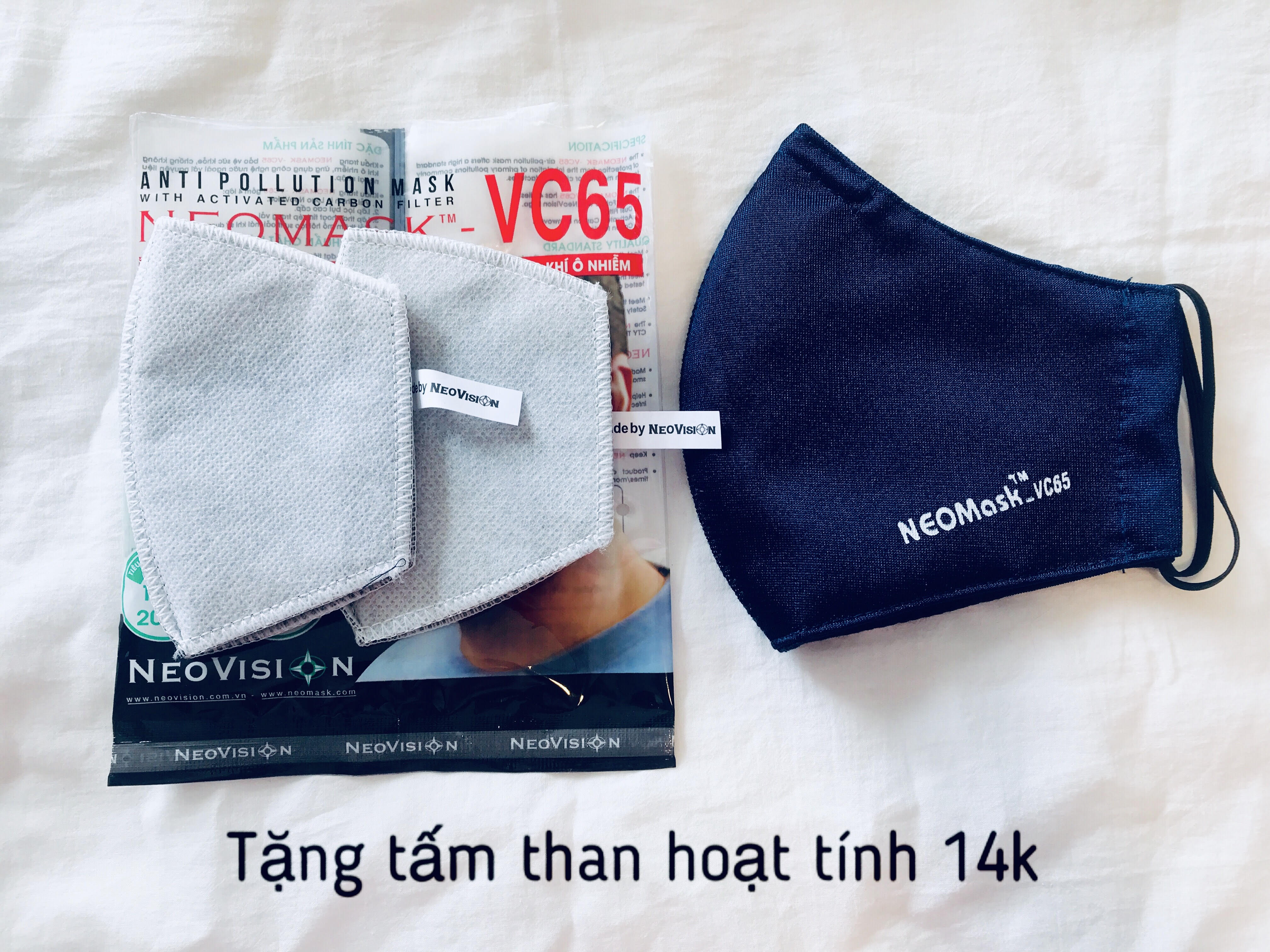 Khẩu Trang Than Hoạt Tính NeoMask VC65 , có thể tái sử dụng lại nhiều lần