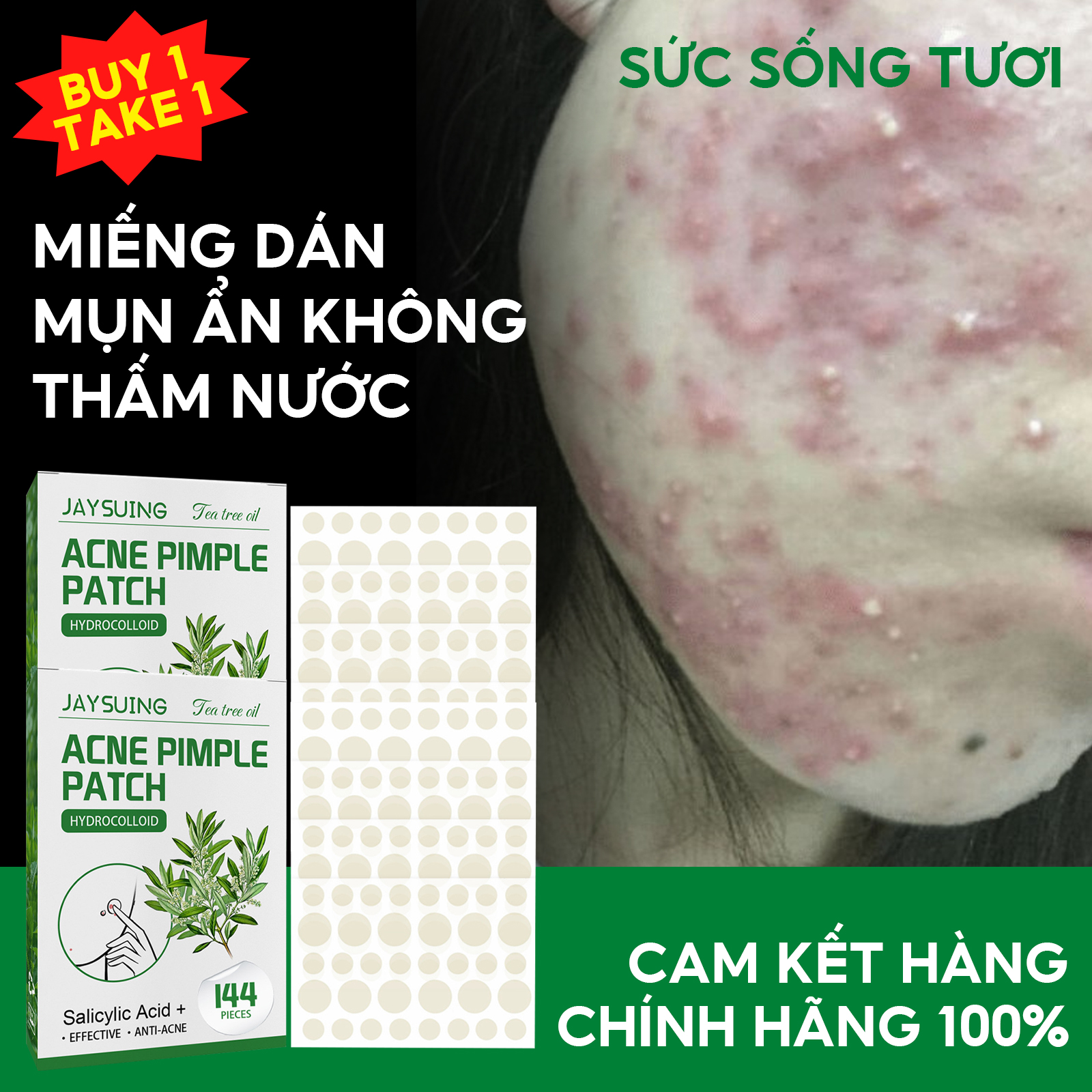 【Buy 1 Take 1】144 Miếng Dán Mụn Trứng Cá Vô Hình Hydrocolloid/Miếng Dán Loại Bỏ Thẻ Da Miếng Dán Mụn/Loại Bỏ Mụn Đầu Đen/Miếng Dán Mụn Vô Hình Hiệu Quả/Chăm Sóc Da Mặt