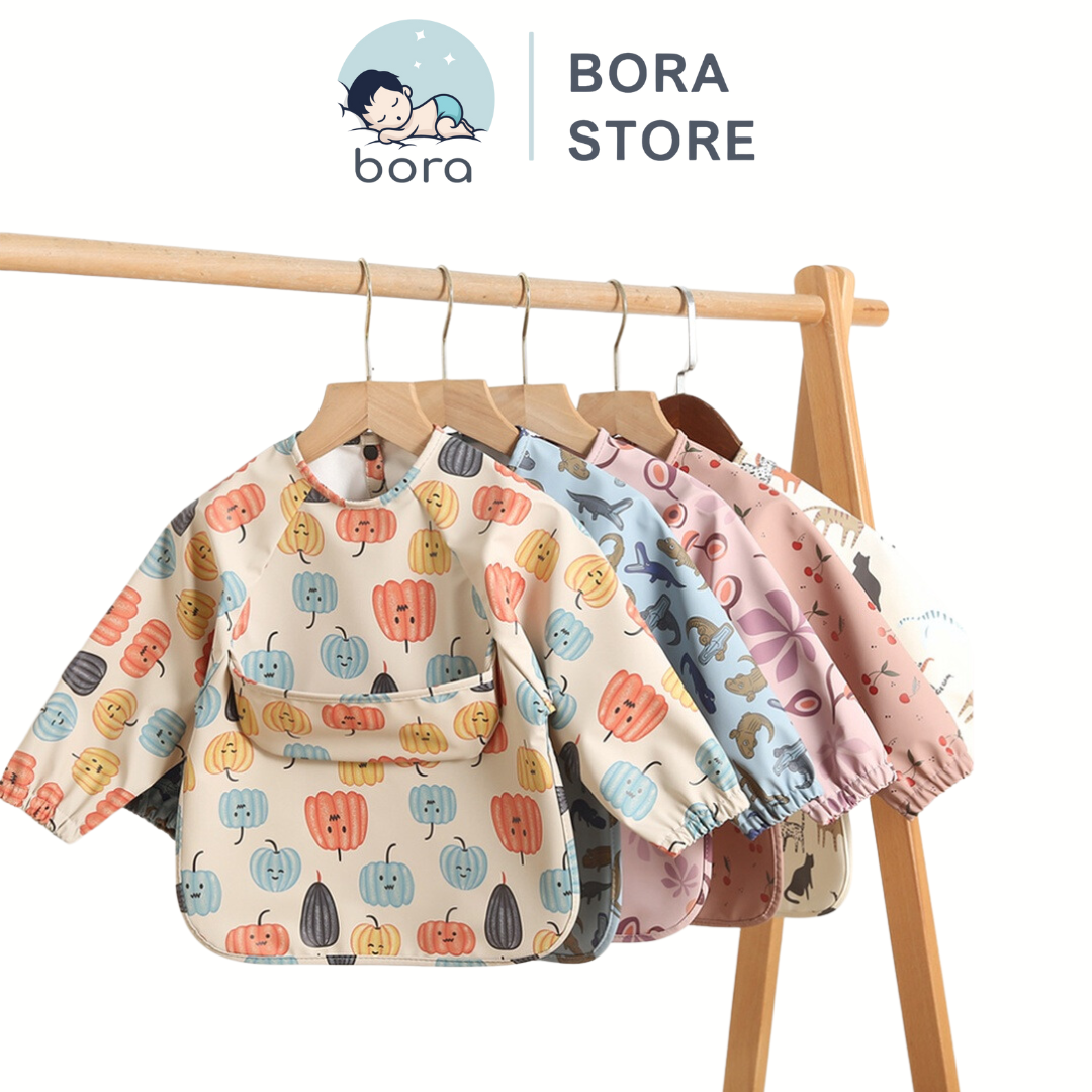 Áo yếm ăn dặm cho bé cao cấp PU siêu mềm, chống thấm