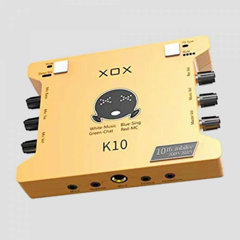 Bộ sound card k10 2020 phiên bản kỷ niệm 10 năm hãng ra dòng xox- Sound card k10 bản tiếng anh đã kèm dây live stream