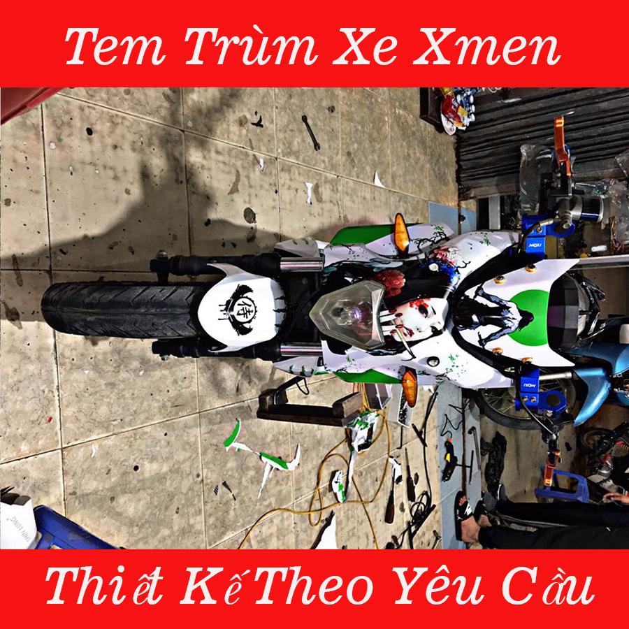 Tem trùm xe điện Xmen Samurai Xanh Trắng