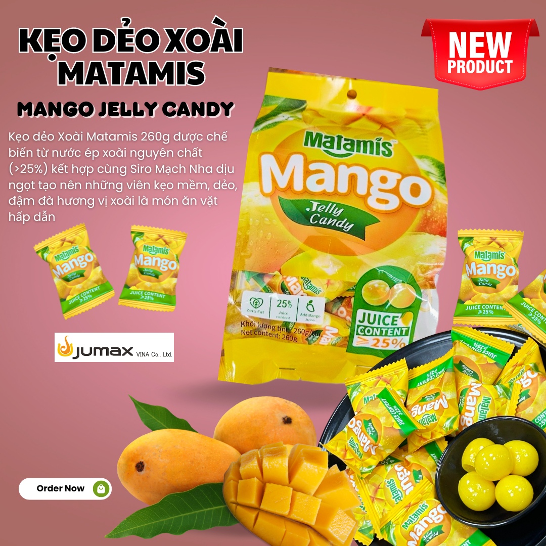 Kẹo dẻo xoài Matamis thơm ngon 260g - Mango Jelly Candy