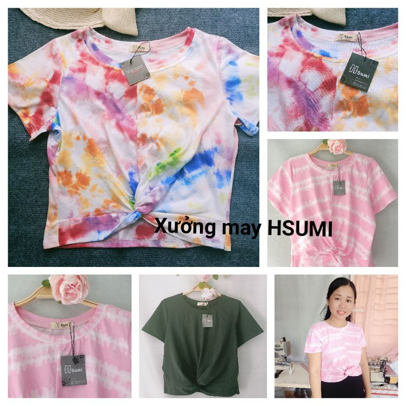 BIGSIZE áo Croptop thun xoắn eo siêu đẹp