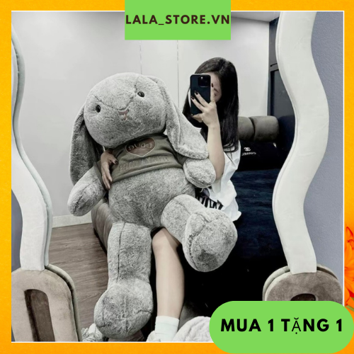 [Mẫu mới 2024] Gấu bông Bunny thỏ tai dài, gấu bông Jelly Cat hottrend hàng cao cấp kháng khuẩn Size 100CM Không Tính Tai Thỏ.