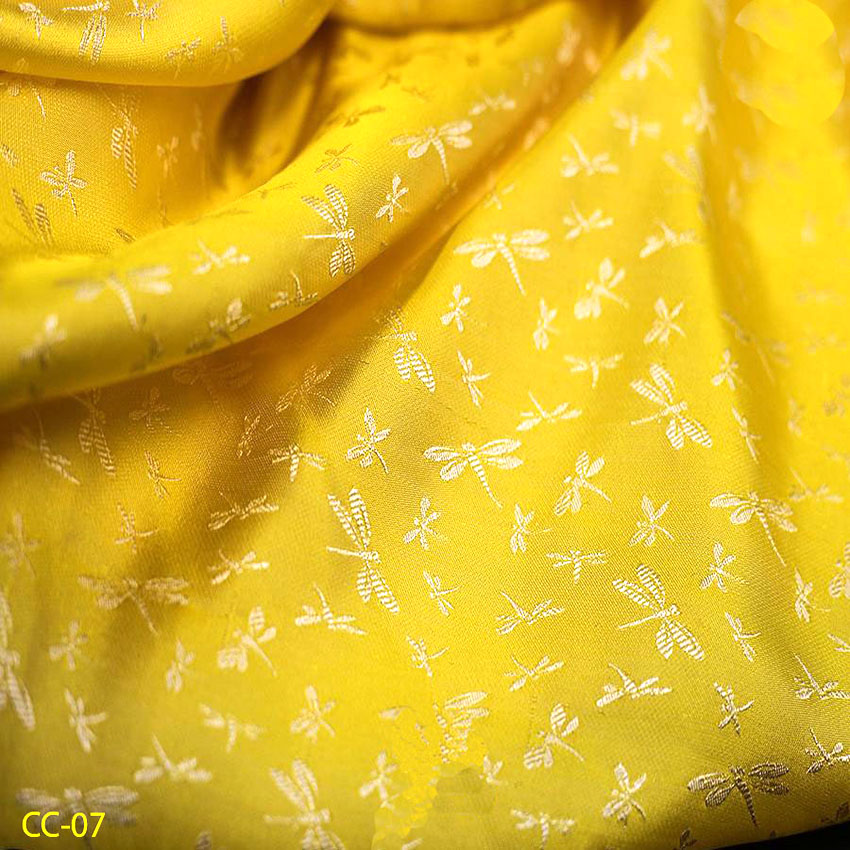 [FREESHIP] Vải Lụa Tơ Tằm Palacesilk, dệt & nhuộm thủ công, văn CHUỒN CHUỒN, 70% silk & 30% rayon mềm mượt, phong cách cổ điển & nữ tính, khổ vải 90cm