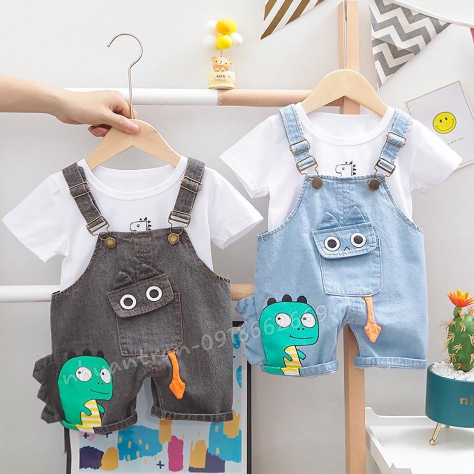 Sét yếm bé trai, bé gái chất Jean quảng châu loại 1 size 7-17kg