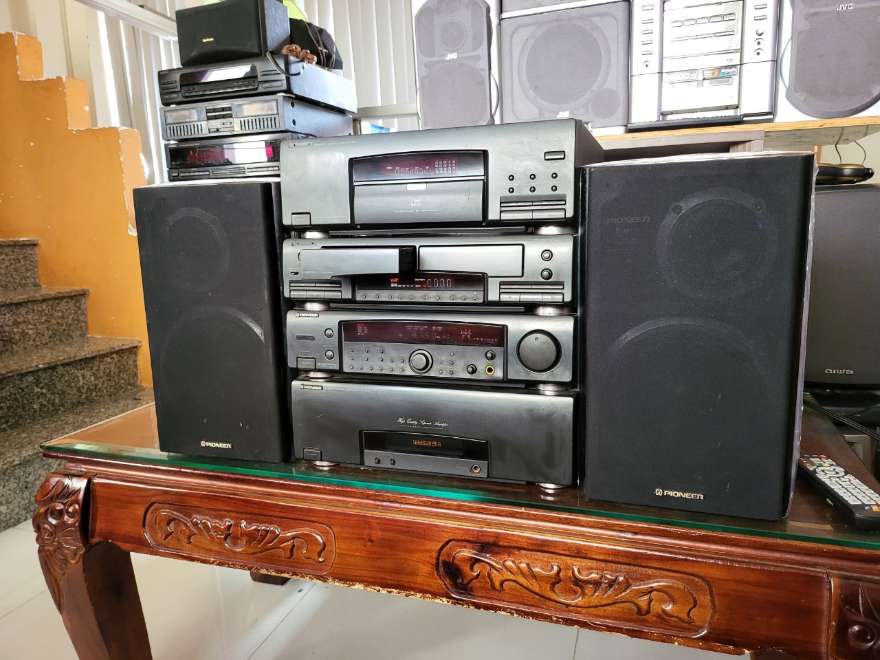 Dàn đại pioneer J301 4 thớt rời, hoạt động tốt các chức năng, loa bookself S101
