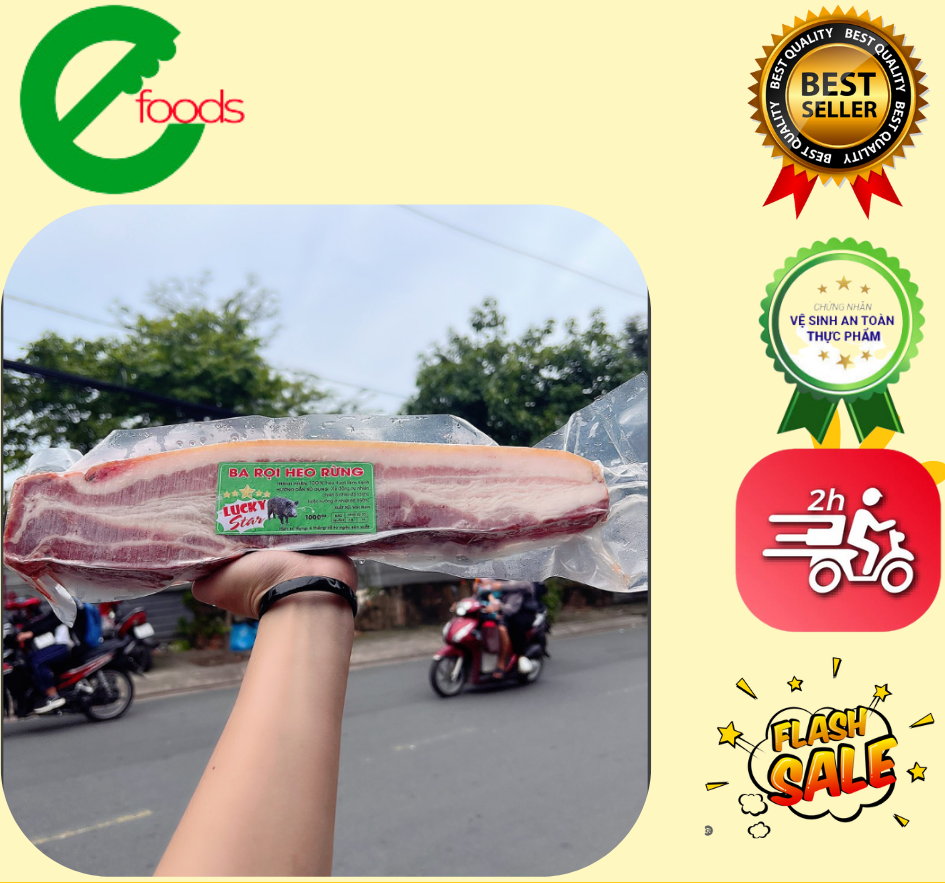 Ba Rọi Heo Rừng 1KG Tươi Ngon  (Chọn Giao Hàng 2h giúp shop )