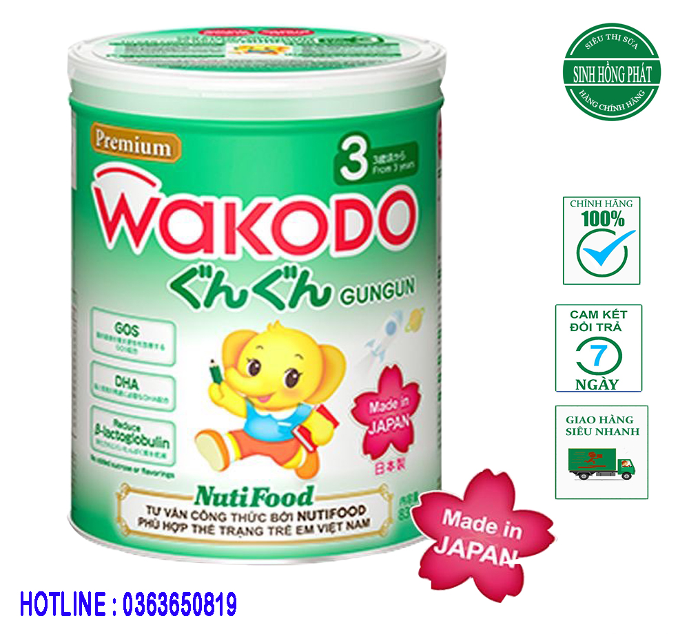 Sữa bột wakodo gungun số 3 830g