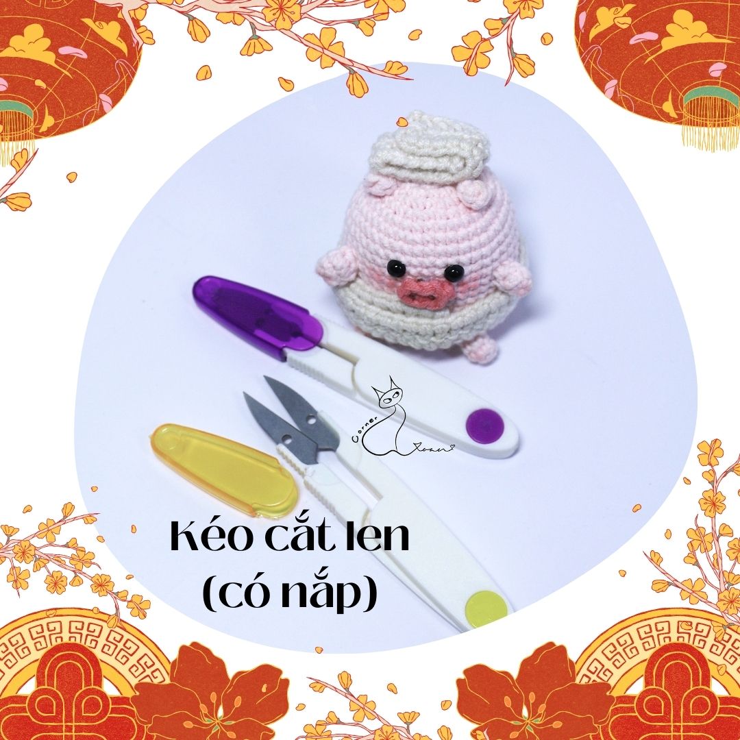 Kéo bấm chỉ cắt len có nắp đậy an toàn | Dụng cụ DIY