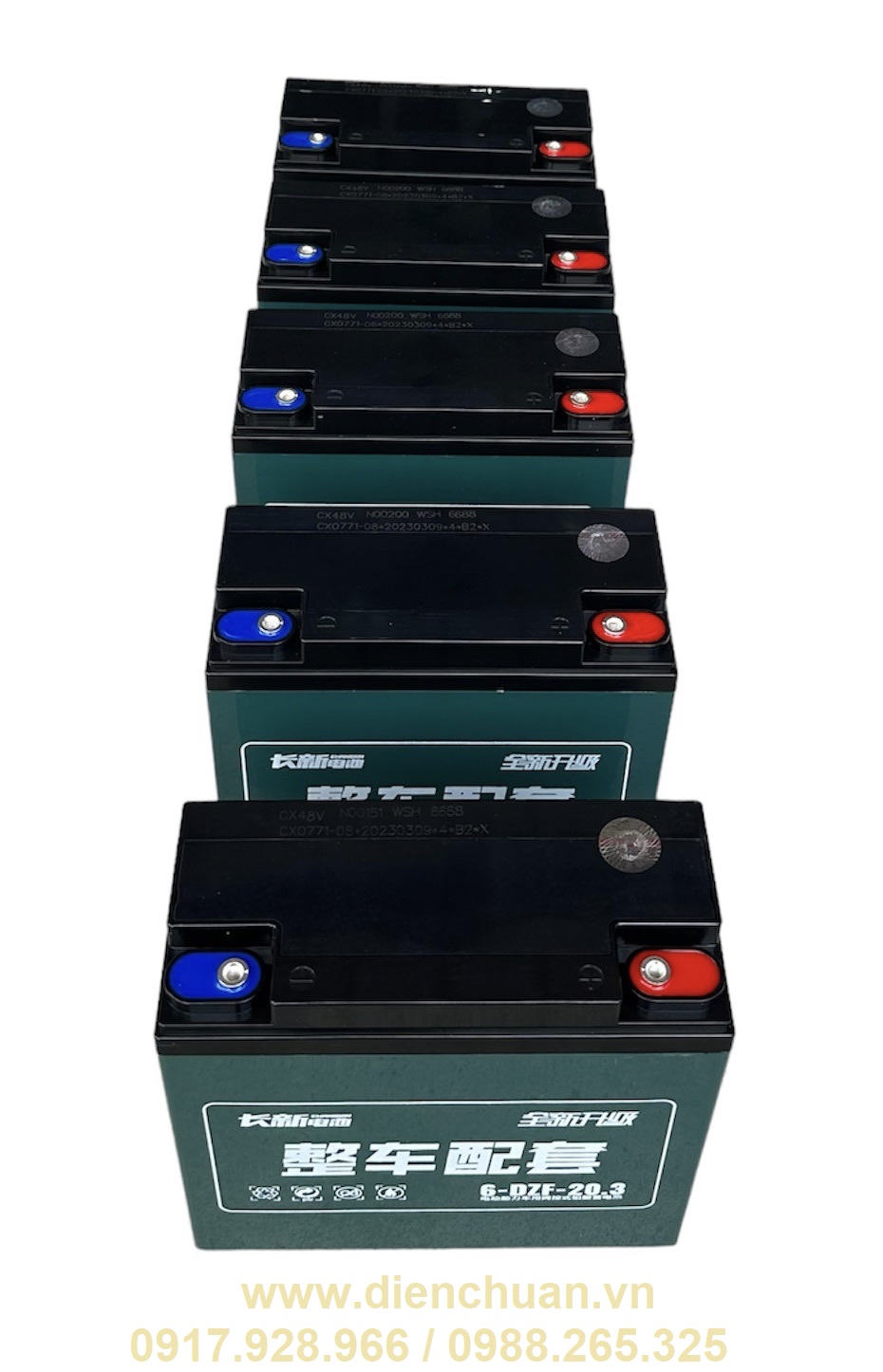 Bộ 5 bình ắc quy xe máy điện 60V- 20.3Ah Hàng nội địa Trung Quốc