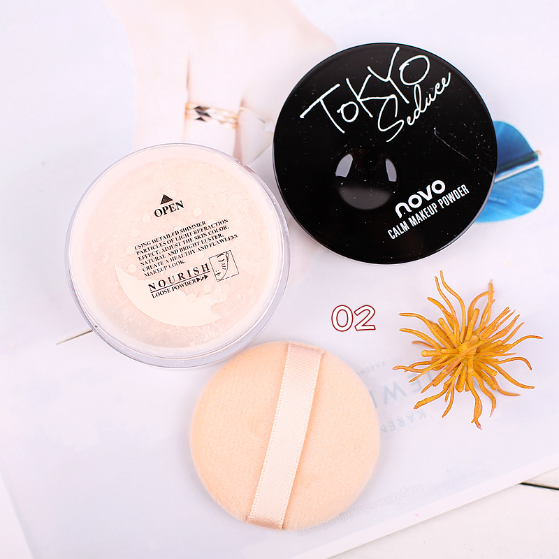 Phấn Bột Novo Kiểm Soát Dầu Chống Nắng SPF25, Giữ Lớp Trang Điểm Căng Mịn Và Tự Nhiên, Độ Bám Tốt, Bền Màu