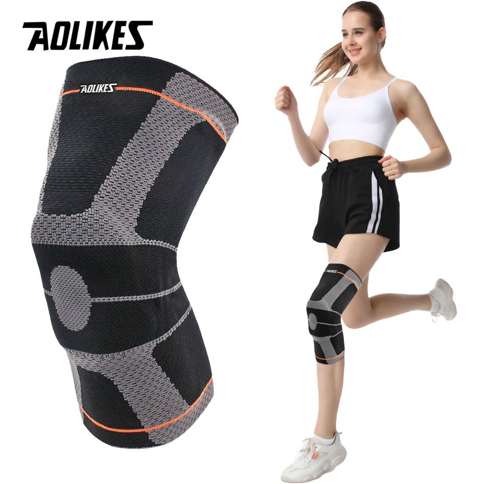 AOLIKES 1PCS Compression Breathable Knee Support Elastic Running Fitnrss