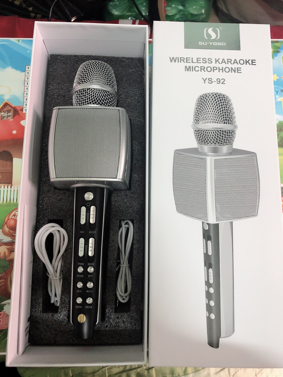 combo micro karaoke ys92 kèm dây livestream vừa hát thu âm cực hay