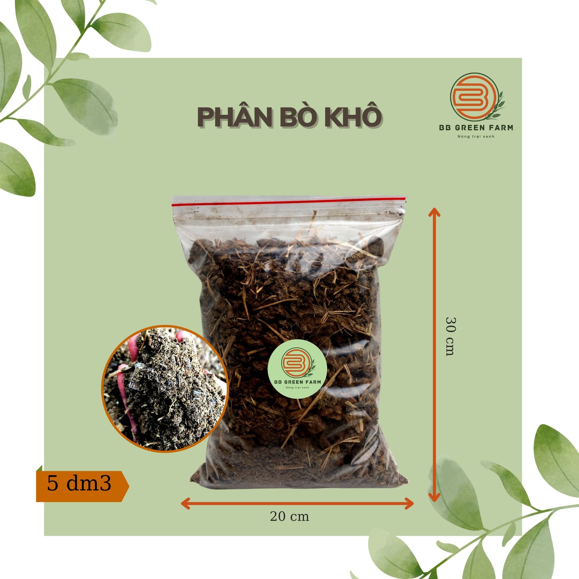 Phân bò khô - bb green farm