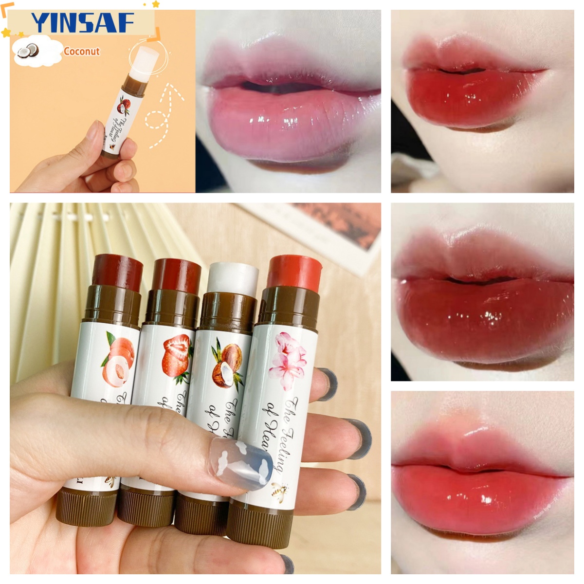 🌸son dưỡng có màu hanboli dạng thạch trái cây shemin màu tiệp da, son dưỡng môi nội địa trung siêu hot yinsaf🌸