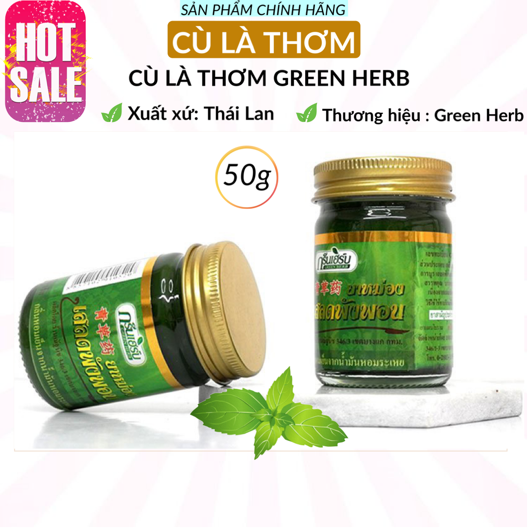 Dầu cù là thơm green herb bạc hà thái lan chính hãng 50g