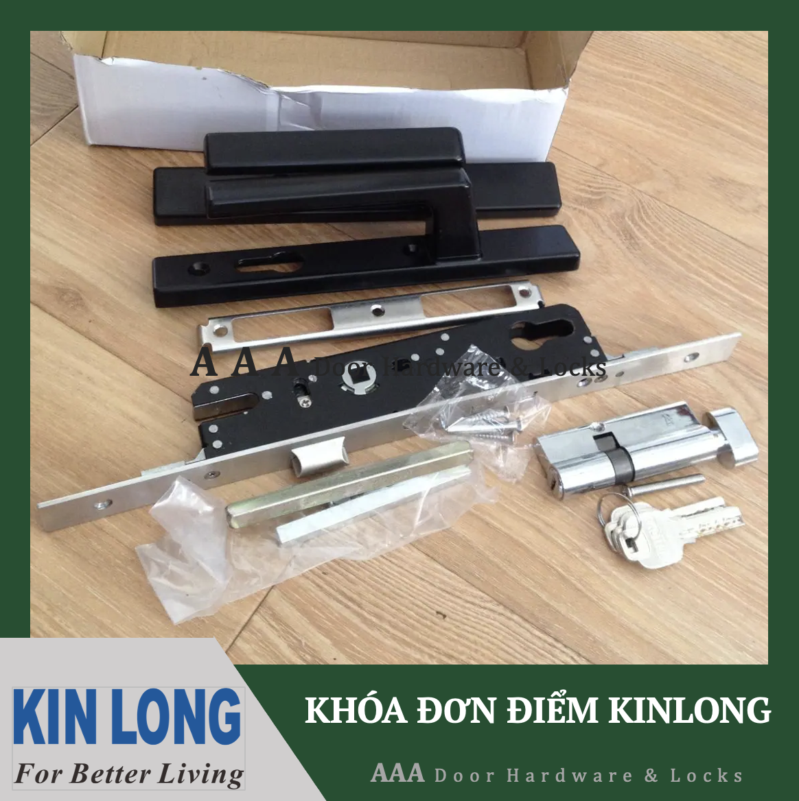 Khoá tay gạt đơn điểm KINLONG - Khoá tay gạt cửa nhôm XingFa