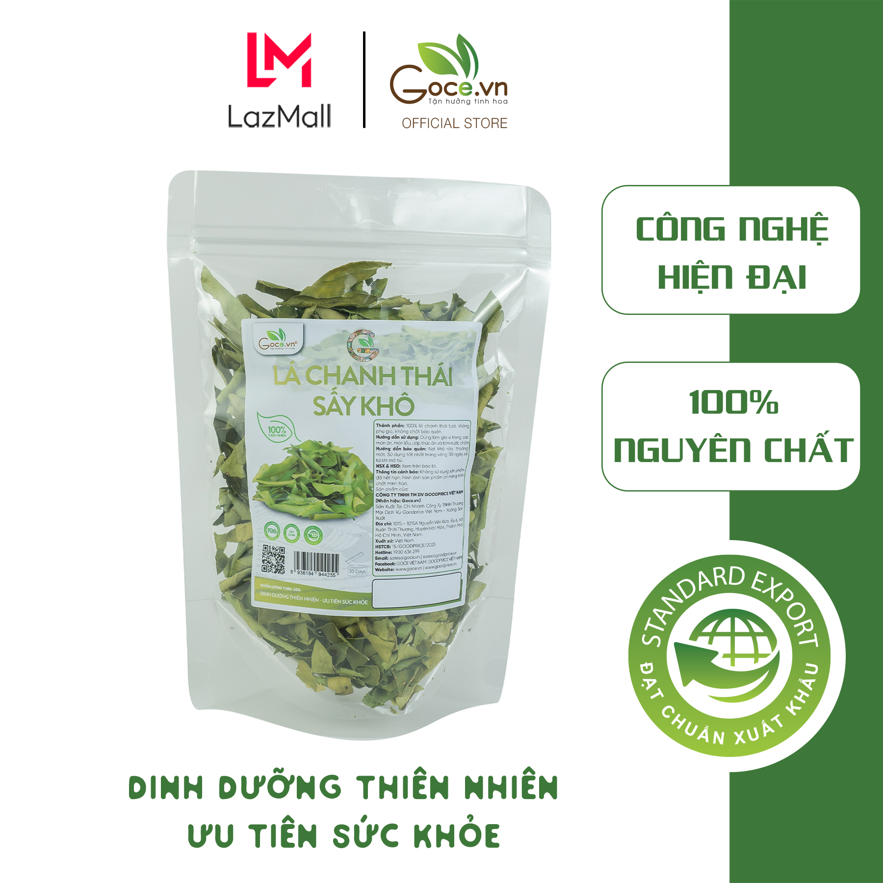 Lá chanh thái sấy khô Goce - 20g