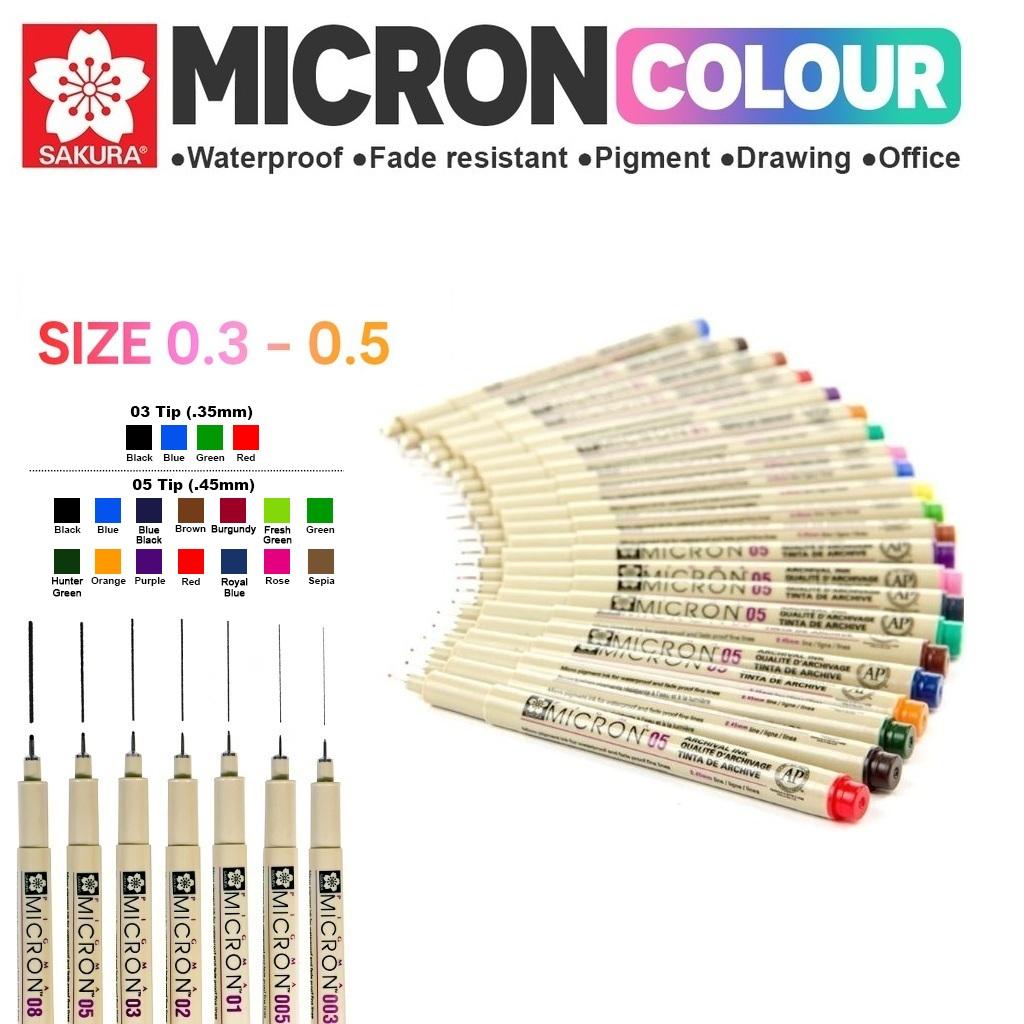 Bút line đi nét chuyên nghiệp Sakura Pigma Micron cỡ ngòi 0.3 - 0.5