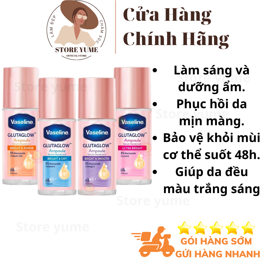 Lăn Nách Vaseline Thái Lan Chính Hãng Trắng Da ,Khử Mùi Hôi Thái Lan - Lăn khử mùi Vaseline phục hồi độ ẩm cho da,cho làn da sáng rạng rõ