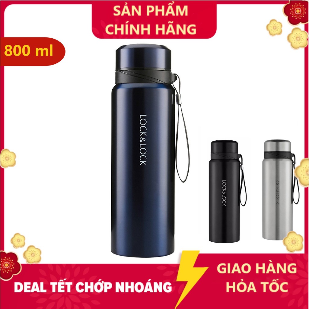 LHC6180 - Bình giữ nhiệt Lock&Lock Vacuum Bottle 800ml bằng thép không gỉ. Thiết kế sang trọng cao cấp chất liệu thép không gỉ 304 kích thước nhỏ gọn mức giữ nhiệt vượt trội. Hàng chính hãng