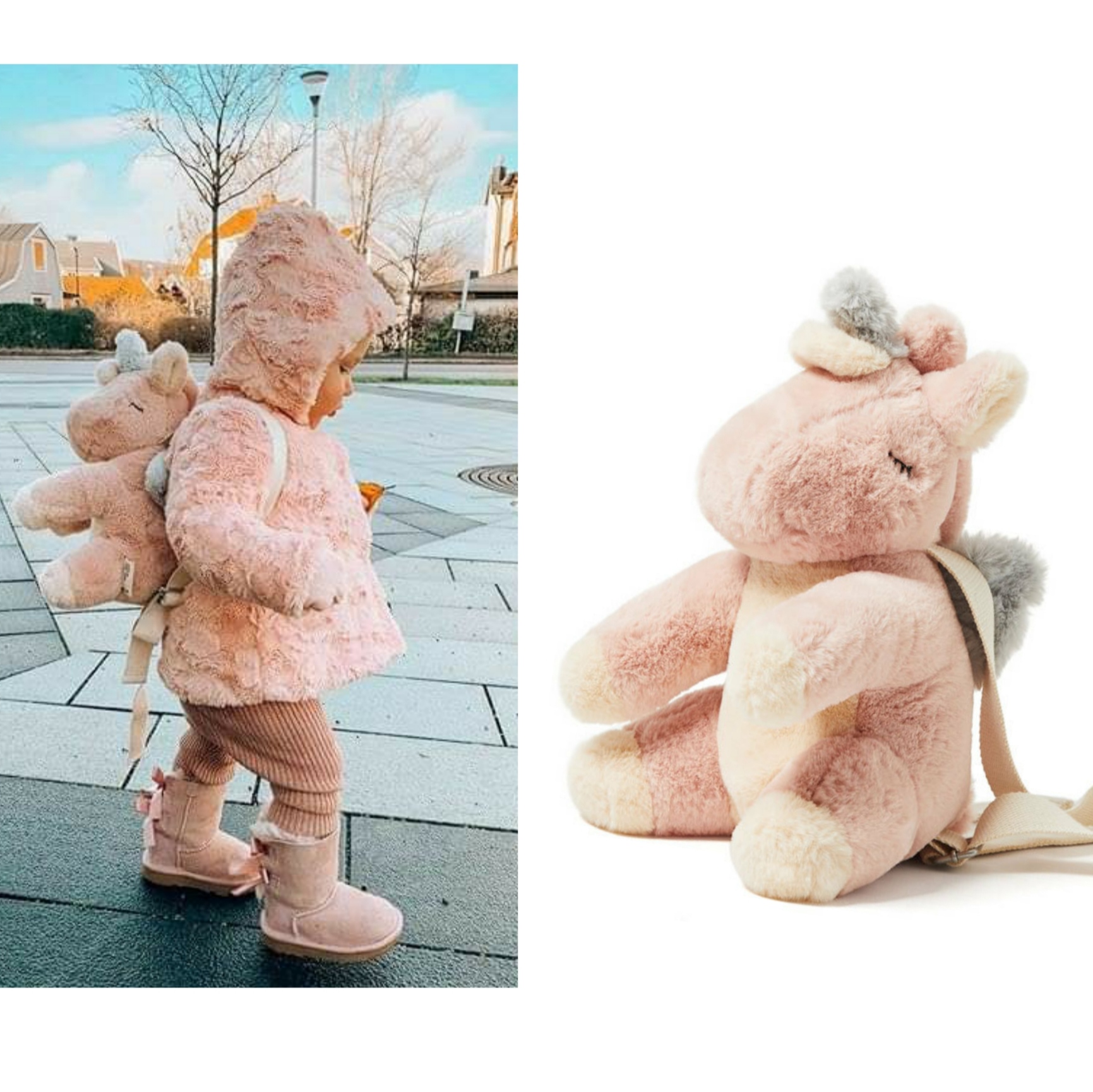 Balo Zara cho bé hình ngựa Unicorn hồng