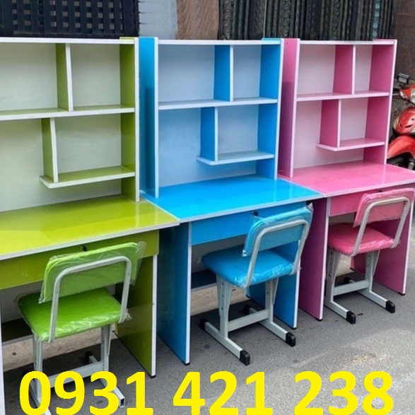 Bàn Họccó giá sách-Bàn học liền kệ okal cho bé-bàn học sinh kích thước 80cm 1m 1m2 giá rẻ (có giao sau giờ hành chính)