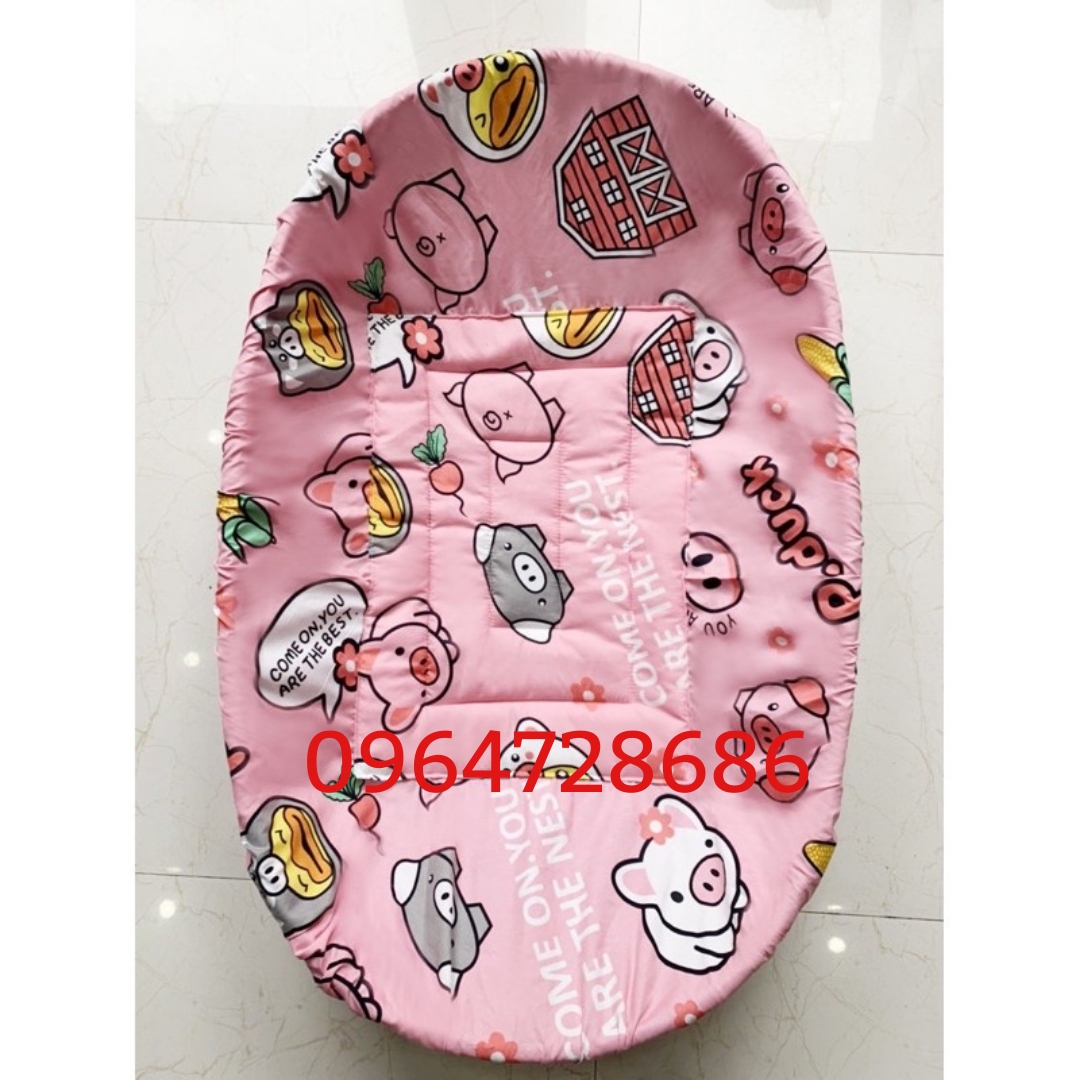 Nệm bọc nôi tre đặt võng cho bé kt 55x80, 60x90,65x1m