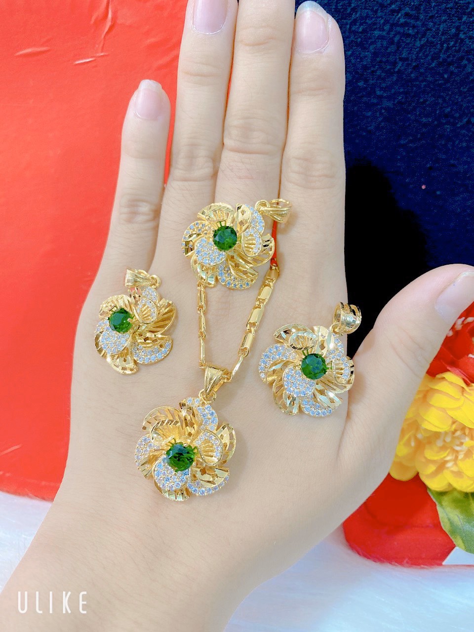Dây Chuyền & Mặt Hoa Xoáy Cao Cấp - Sáng Như Vàng Thật Givishop - D170502 - - day chuyen vang 18k nu dep, mau day chuyen vang, day chuyen vang nam dep