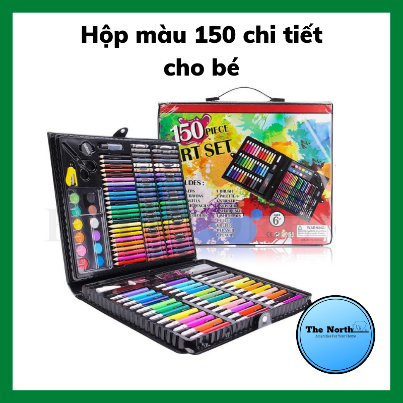 Hộp Bút Màu 150 Chi Tiết Cho Bé, Bộ Màu Vẽ Đa Năng 150 Món Giá Rẻ Cho Bé