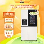 [Trả góp 0%] Tủ lạnh LG Inverter 635 Lít Side By Side InstaView Door-in-Door GR-X257BG - Hệ thống làm đá tinh gọn SpacePlus cho khả năng làm đá viên, đá nghiền tiện lợi - Hàng Chính Hãng
