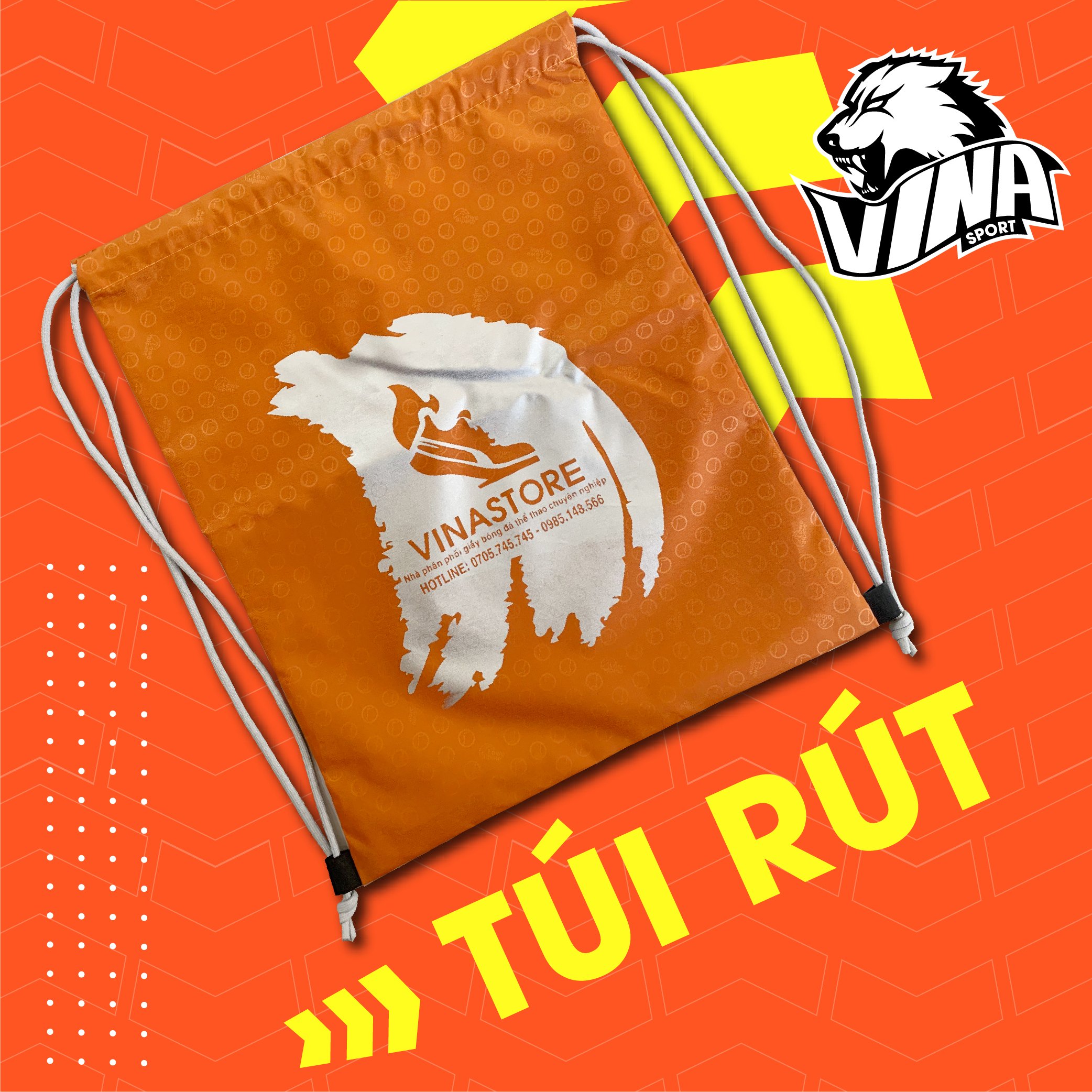 Túi balo dây rút VINA, túi dây rút nam nữ thể thao vải dù chống thấm nước, size 42*32cm
