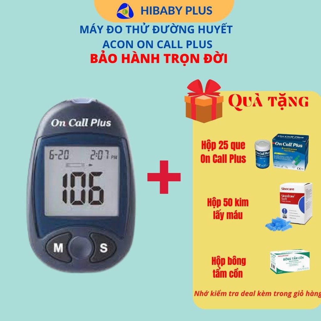 Máy đo đường huyết Acon On Call Plus. test tiểu đường chính xác 99%