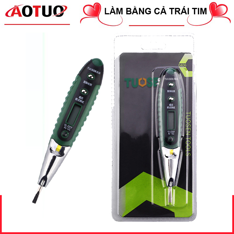 Bút thử điện đa năng ac/dc đo 12v-220v tuosen