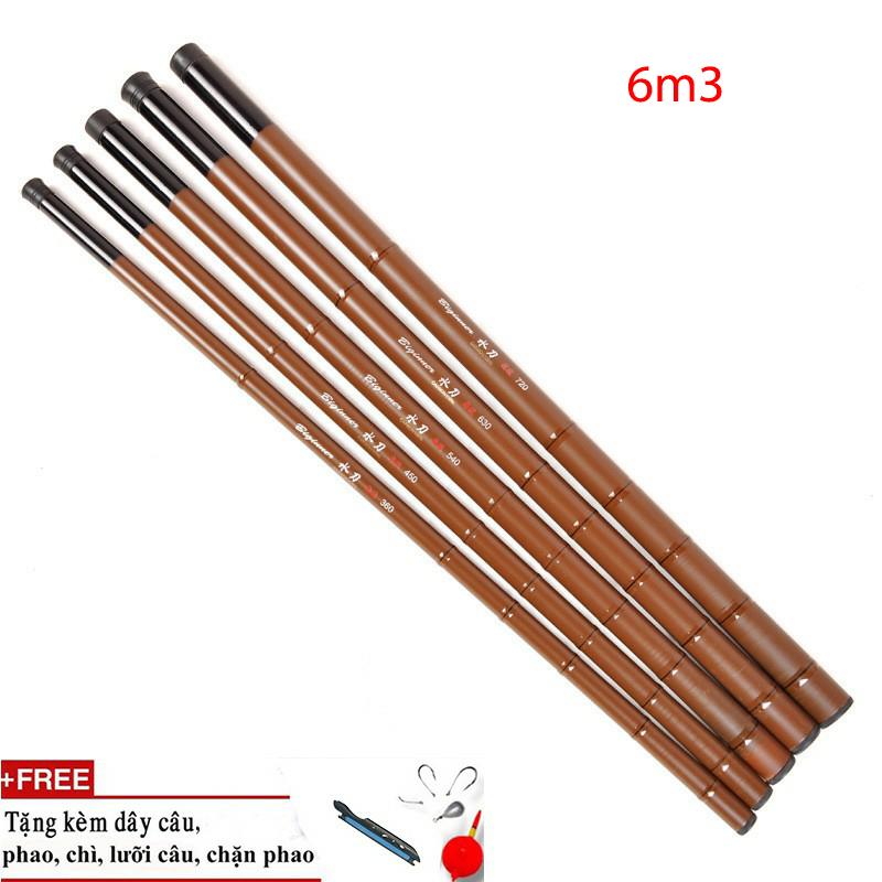 Cần câu tay cacbon BIGINNER đốt trúc màu nâu tặng phụ kiện . Kích thước chính xác của sản phẩm này là: 6m3 ( thế giới cần câu cá ) - Thanh lý hàng tồn - đại hạ giá big sale cực hot