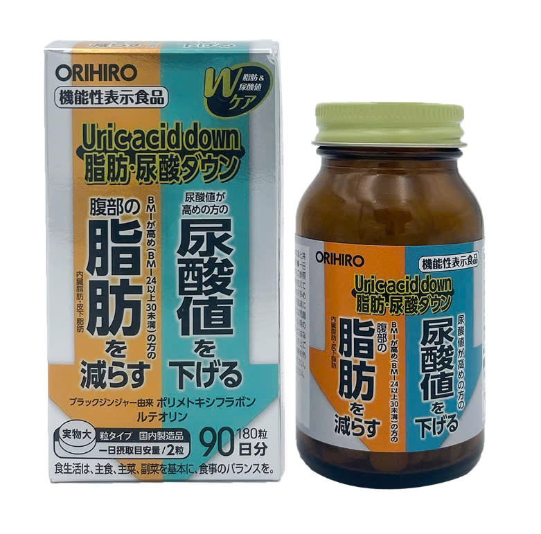 VIÊN HỖ TRỢ GOUT GIẢM ACID URIC ORIHIRO NHẬT BẢN (LỌ 180 VIÊN DÙNG 90 NGÀY)
