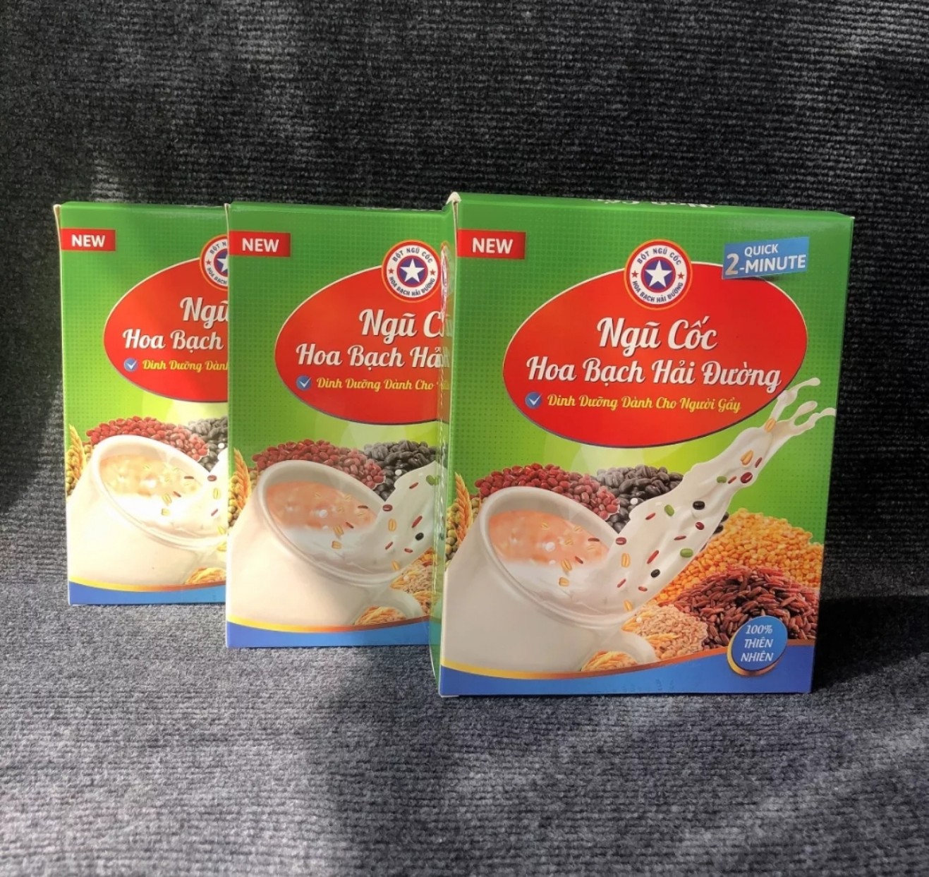 Combo 3 Hộp - Ngũ Cốc Tăng Cân Hoa Bạch Hải Đường - Tăng Cân an toàn hiệu quả cho mẹ sau sinh và trẻ nhỏ