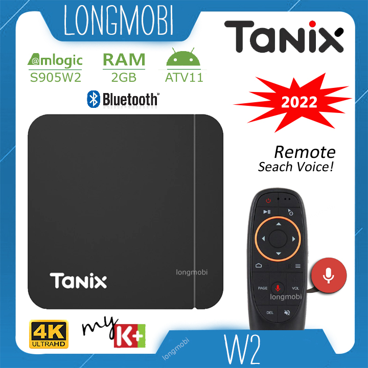 Tanix w2, android tv box new 2023, ram 2gb, bộ nhớ 16gb, rom atv 11, wifi 5ghz, bluetooth 4.1