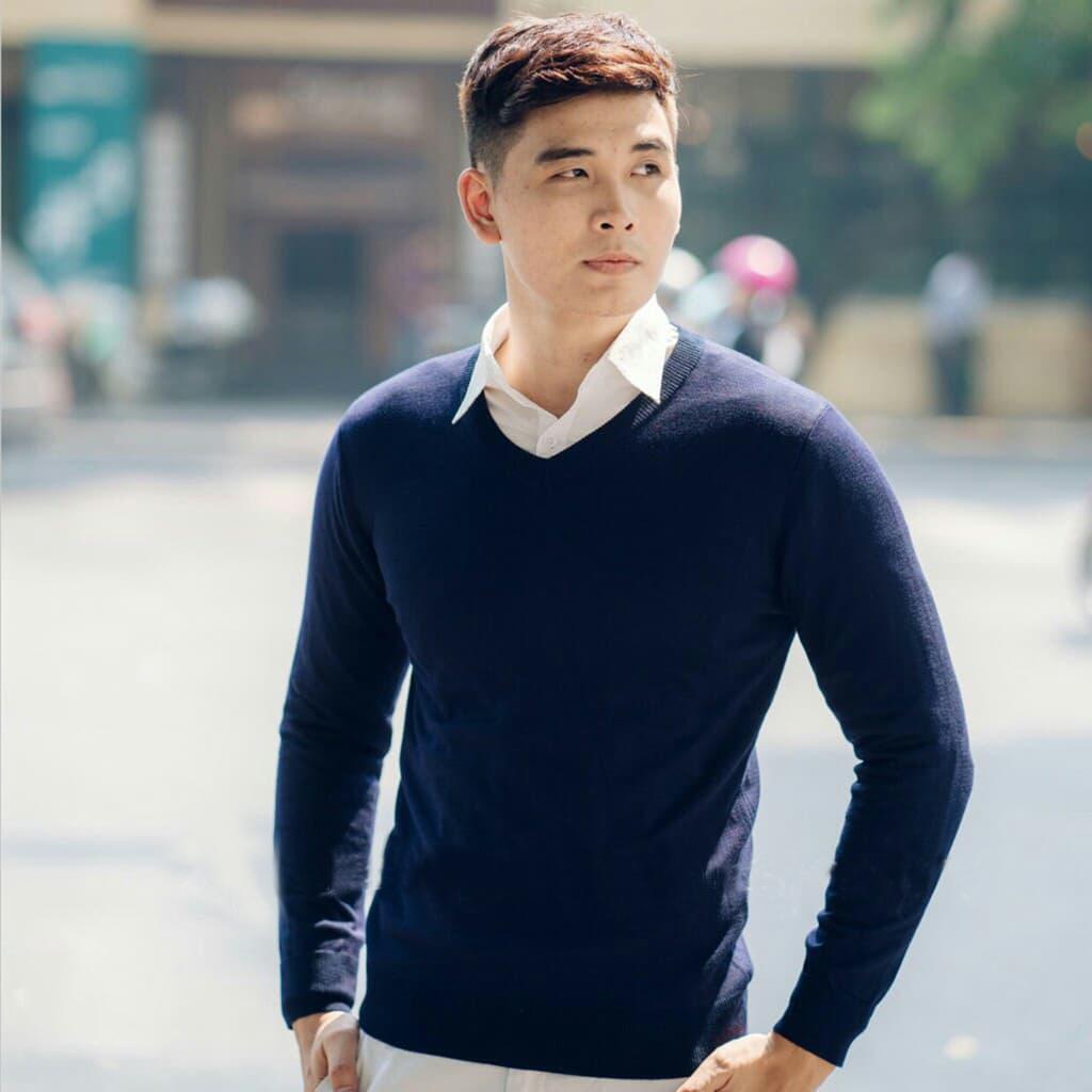 Áo Len Nam Cổ Tim, Áo Len Ôm Vừa Body Chất Mềm Mịn, Áo Len VNXK SAVVY SHOP