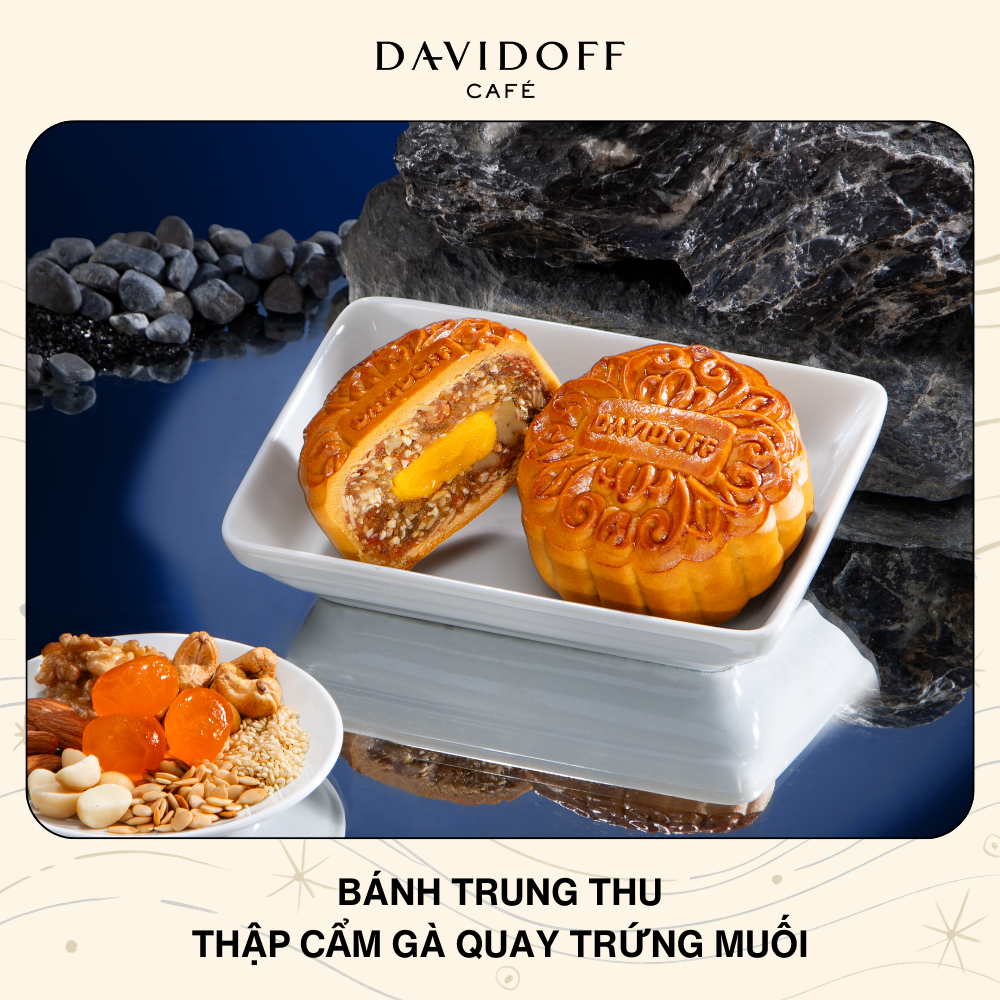  BÁNH TRUNG THU DAVIDOFF - THẬP CẨM GÀ QUAY TRỨNG MUỐI - 120gram 